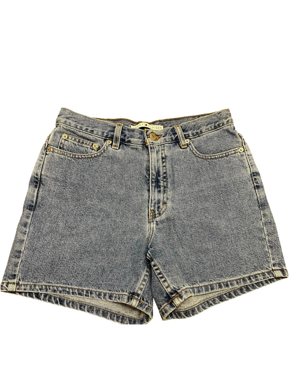 Vintage Tommy Hilfiger Darker Blue Wash Boyfriend Denim Jean Shorts Women's Sz 6